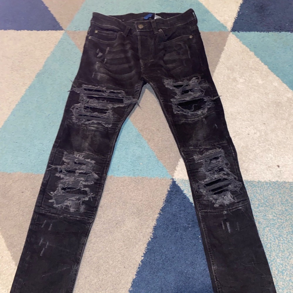 H&M mens distressed black jeans